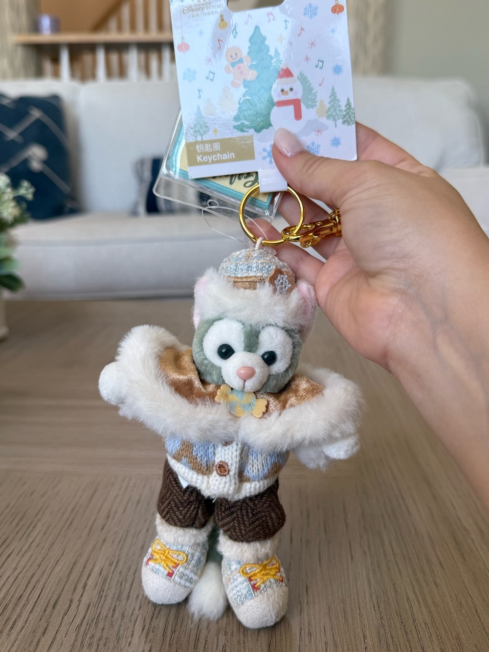 Shanghai Disneyland 2025 Christmas Gelatoni small plush keychain limited NEW